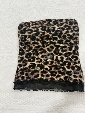 Leopard Print Tube Top in Black and Tan